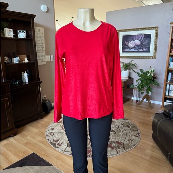Mix It red velvet long sleeve sweater-size L - Picture 6 of 9